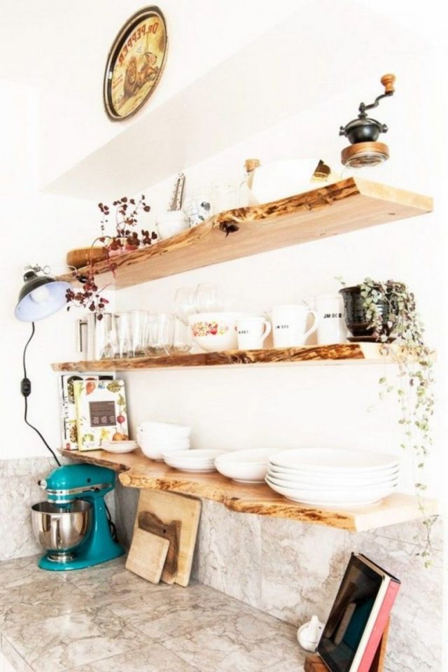 30+ Modern Rustic Kitchen Decor Open Shelves Ideas - Page 39 of 44