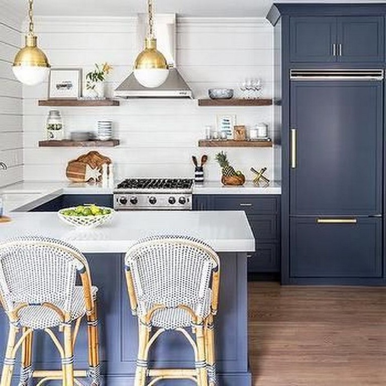 40+ Amazing Navy Kitchen Cabinets For Decorating Your Kitchen